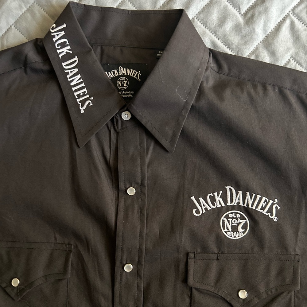 Jack Daniels Dark Gray Button Down Shirt